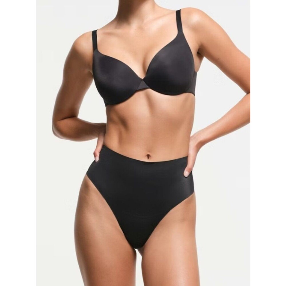 NEW SKIMS Smoothing Intimates Full Coverage Lightly Lined Bra 38DDD Onyx Black - Picture 2 of 4